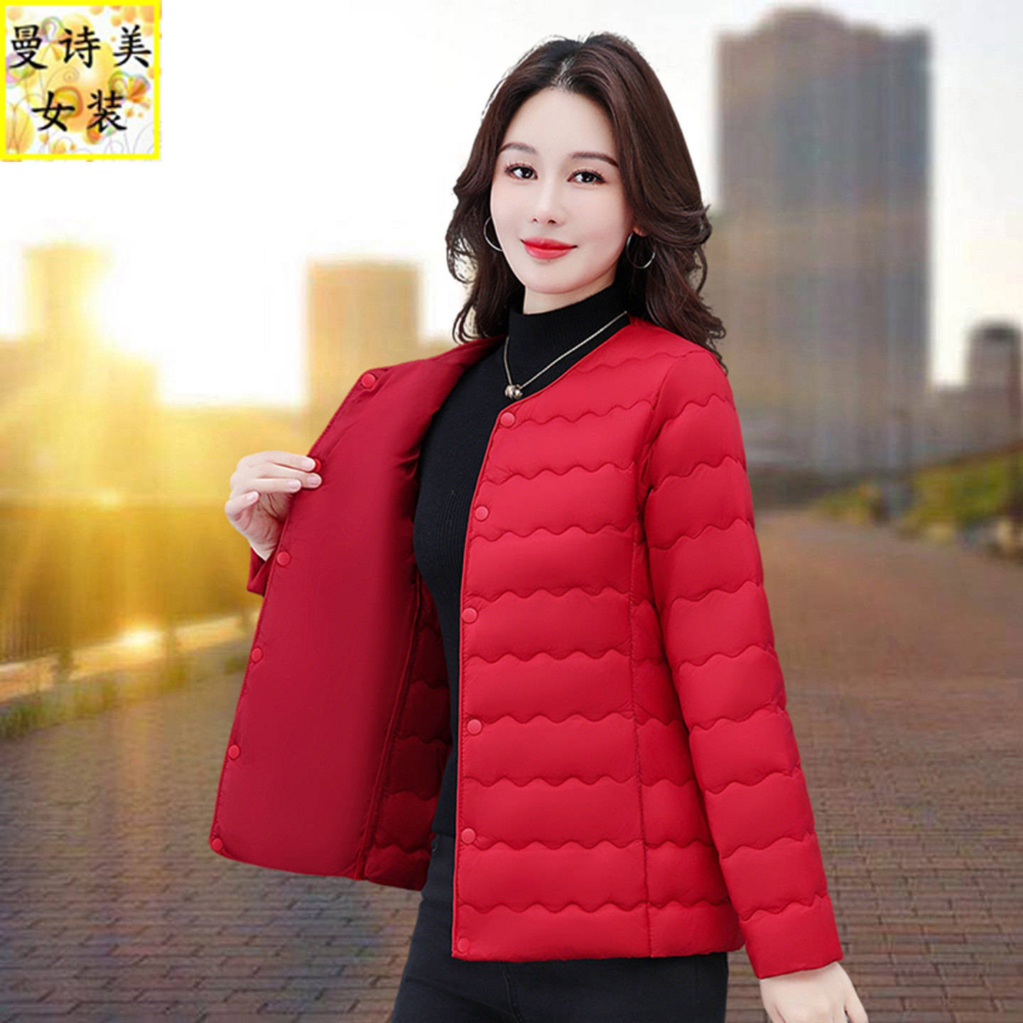 休闲时尚加厚保暖羽绒棉服女士2025秋冬新款短款内穿外搭棉衣棉袄