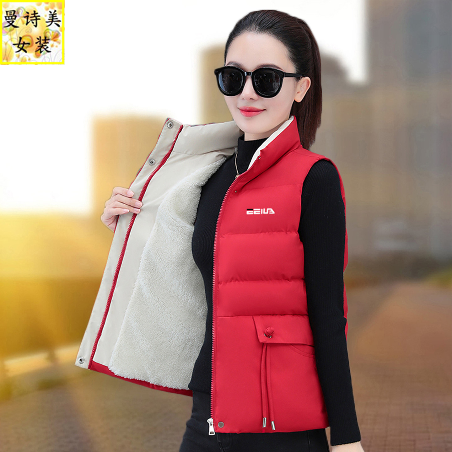 羽绒棉马甲女士2026秋冬季新款时尚休闲百搭加绒加厚保暖马夹外搭