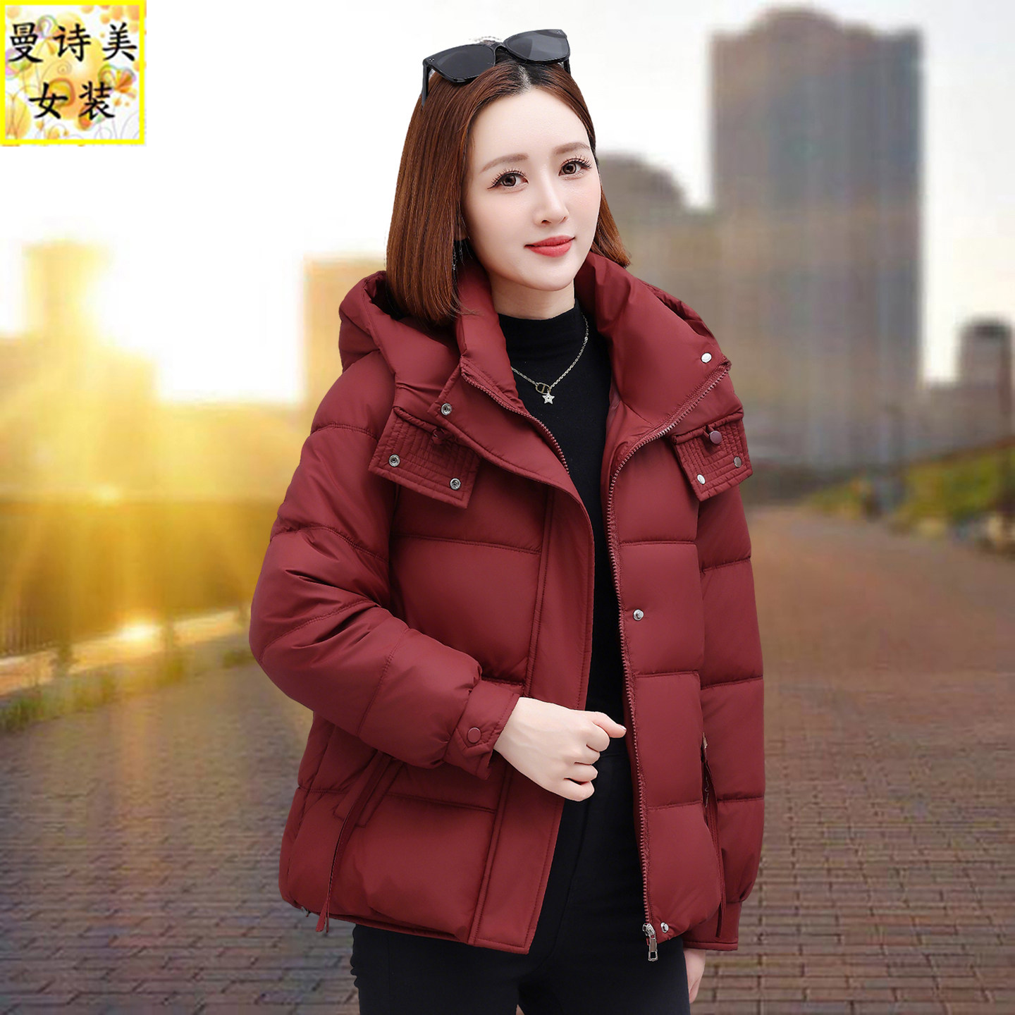 冬季新款短款羽绒棉服女士2025爆款加厚连帽宽松保暖棉衣棉袄外套