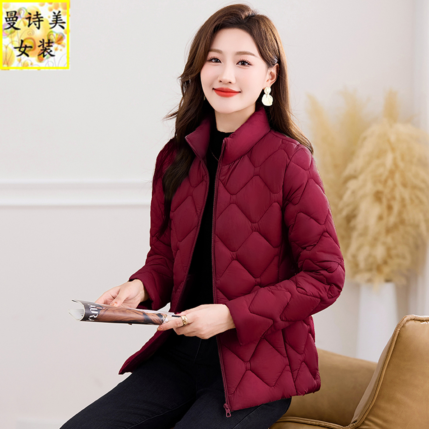 轻薄羽绒棉服女款妈妈短款小棉袄