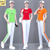 洋气宽松团购两件套 2025新款 女夏季 时尚 纯棉圆领广场舞运动服套装