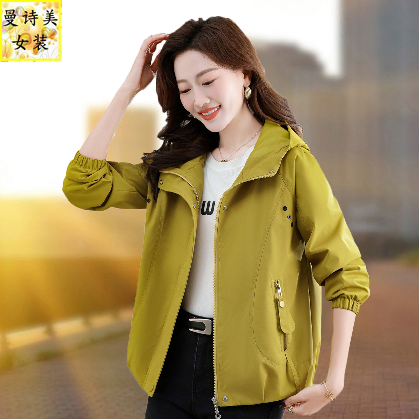休闲夹克外套女士春秋2026新款爆款时尚洋气妈妈春季短款风衣薄款