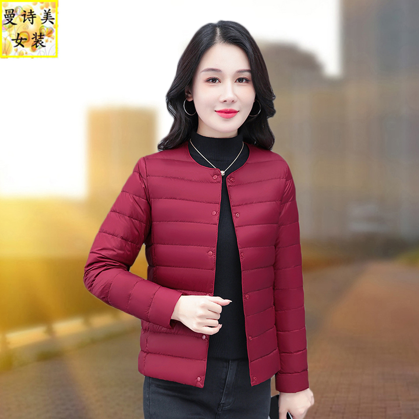 羽绒服秋冬新款内胆羽绒服内搭女士中老年妈妈装洋气保暖宽松外套
