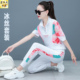 两件套 时髦洋气2025年夏季 女跑步服时尚 短袖 立领冰丝休闲运动套装