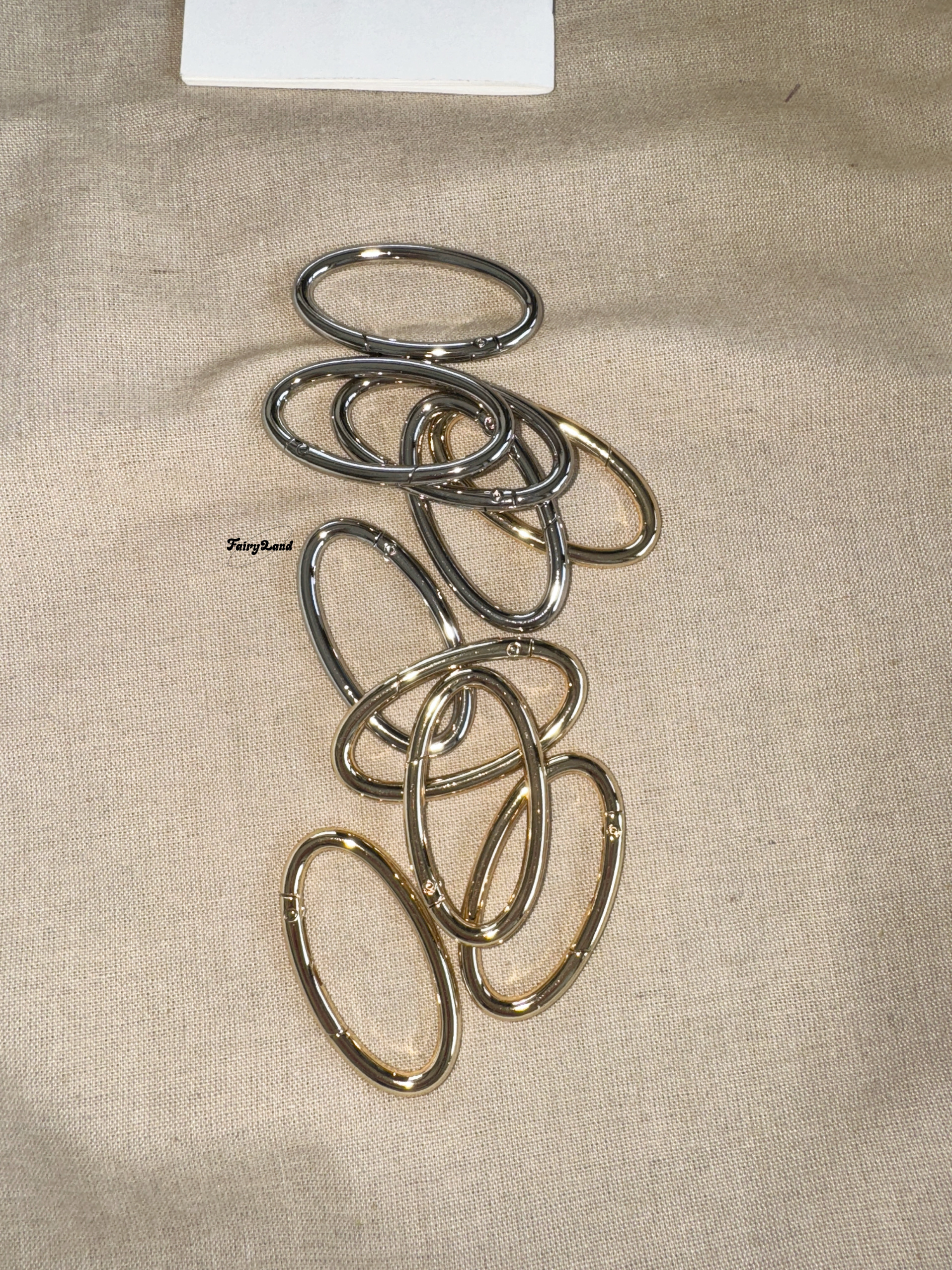 蛋形挂扣包包配件五金扣金属椭圆包包环扣挂钩钥匙圈开口环弹簧圈