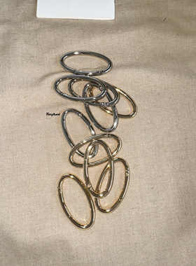 蛋形挂扣包包配件五金扣金属椭圆包包环扣挂钩钥匙圈开口环弹簧圈