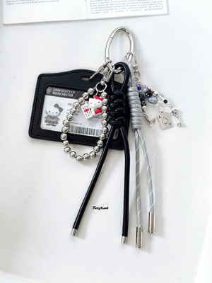 原创真皮id证件卡套学院风挂饰ins包包挂件kitty学生证棒球kt配饰