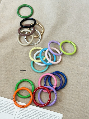 多巴胺40mm彩色烤漆弹簧圈圆环开口圈手工配件包包挂扣钥匙扣连接