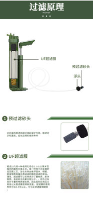 户外净水器便携式露营探险直饮水野外生存净水装备手动过滤水备灾