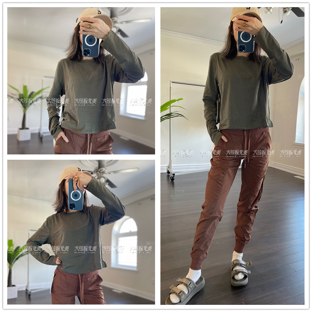 短袖LULULEMON瑜伽棉运动休闲