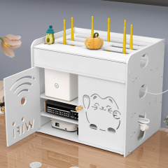 路由器放置架收纳盒子上墙电视机顶盒置物架隐藏箱wifi光猫线遮丑