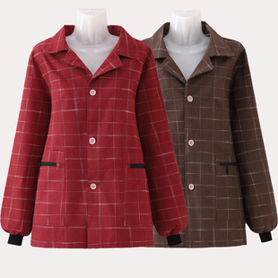 短款棉布围裙外穿透气厨房家用罩衣女耐脏工厂上班防污清洁工作服