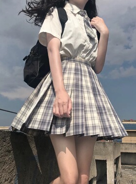 原创正版JK制服温柔一刀JK格裙沙华百褶裙春夏学生学院风套装班服