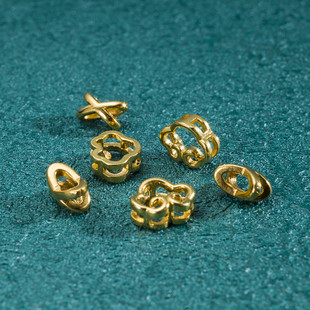 足金999金包银隔片配件镂空隔片串珠金包银隔片串珠配件