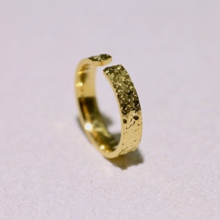 足银999金包银碎碎冰戒指24k开口戒指套珠包珠圈diy手工串珠手链