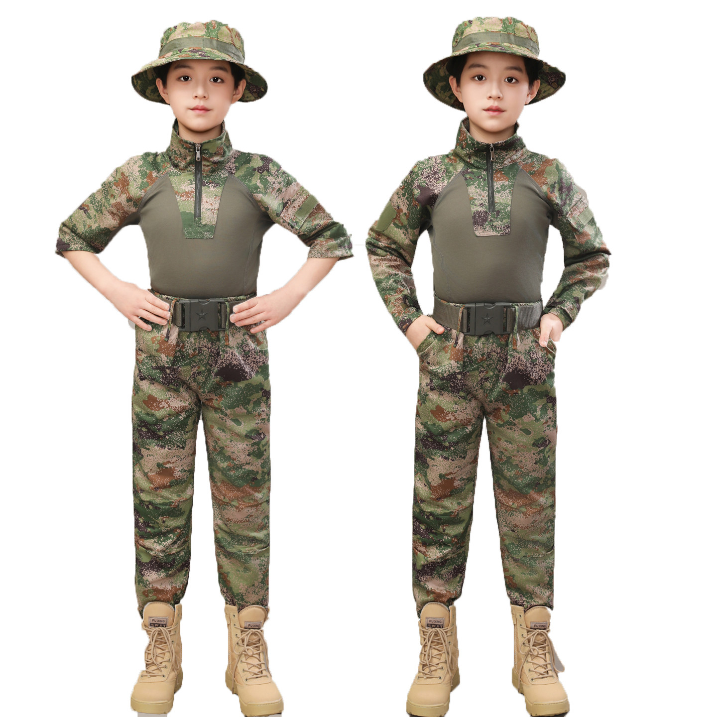儿童迷彩服套装特种兵新款男童迷彩蛙服夏令营户外作训军训演出服