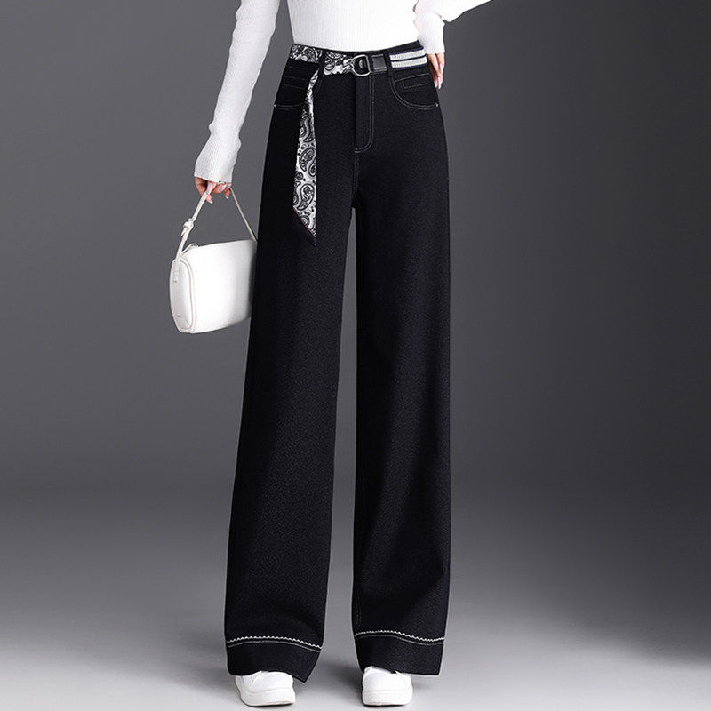 牛仔阔腿裤女裤子2025春秋新款宽松休闲长裤巨好看高腰显瘦直筒裤,女装/女士精品,牛仔裤,淘宝优惠券,粉丝福利购,淘宝优惠卷