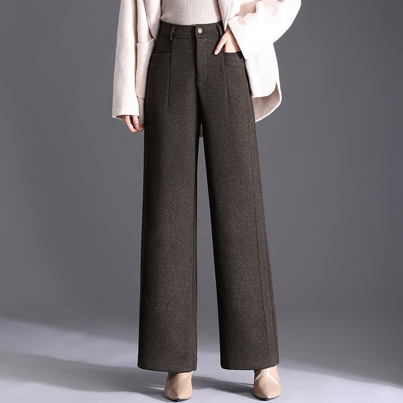 羊毛呢窄版阔腿裤女高腰秋冬季2025新款爆款超好看中年妈妈直筒裤,女装/女士精品,休闲裤,淘宝优惠券,粉丝福利购,淘宝优惠卷