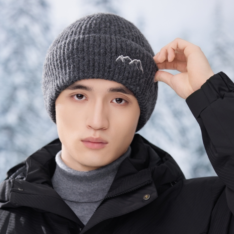 2025新款帽子男冬季户外加绒加厚保暖毛线帽时尚护耳帽针织帽潮帽