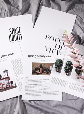 ins风英文杂志卡片拍照道具背景纸美食摄影卡纸美甲饰品摆拍道具