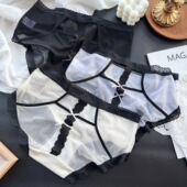 130斤 C2414 超喜欢你 冰丝网纱后镂空拼色甜美性感女内裤