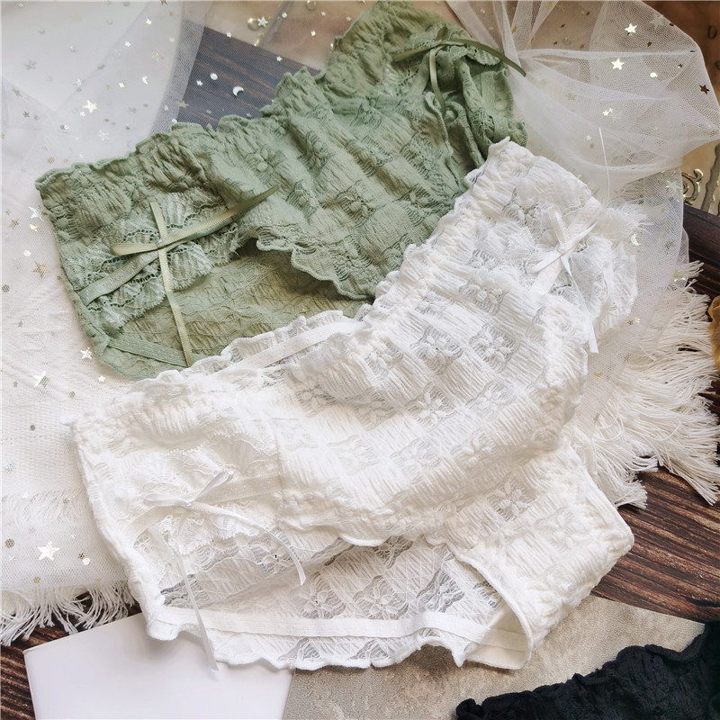 【80-120】甜心软糯#仙女满满可爱蕾丝小心机蝴蝶结性感女内裤