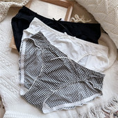 556 可爱卡通冰丝印花格子波点低腰女内裤 130斤