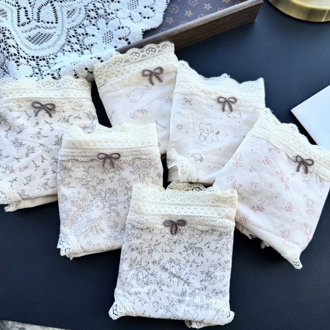 【90-140斤】3811#天然的馈赠~可爱卡通棉质温柔风中腰女内裤