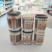 菓尔惠盒装 棉签双头一次性化妆专用清洁掏耳消毒碳化竹棒棉花棒