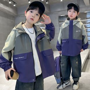 男童春装外套2026新款春季风衣中大儿童男孩春秋款酷帅时髦帅气潮