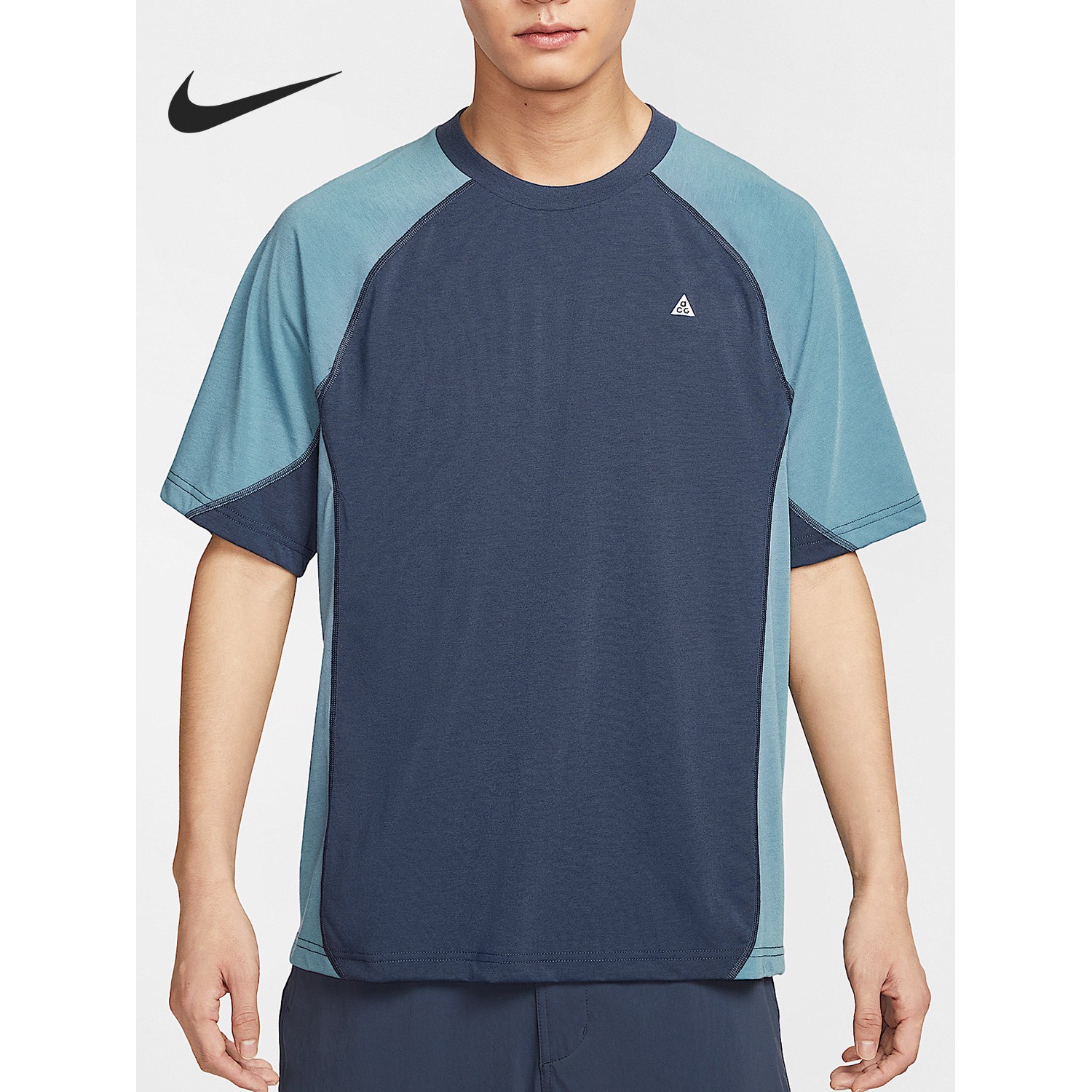 Nike/耐克正品ACG Dri-FIT ADV 男经典复古拼接短袖T恤HJ2882-437