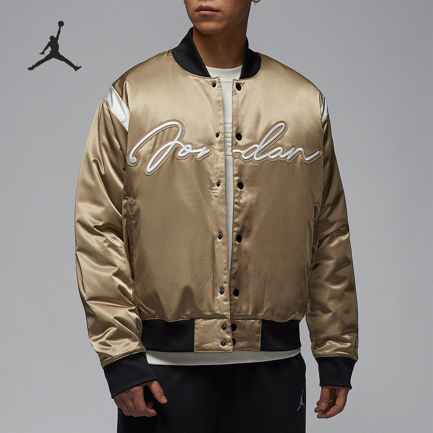 正品耐克/Nike JORDAN男士保暖拼接宽松棉服夹克外套 HF9298-257