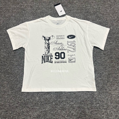 正品Nike/耐克 春夏儿童大童女孩印花休闲运动短款纯棉短袖HM6306