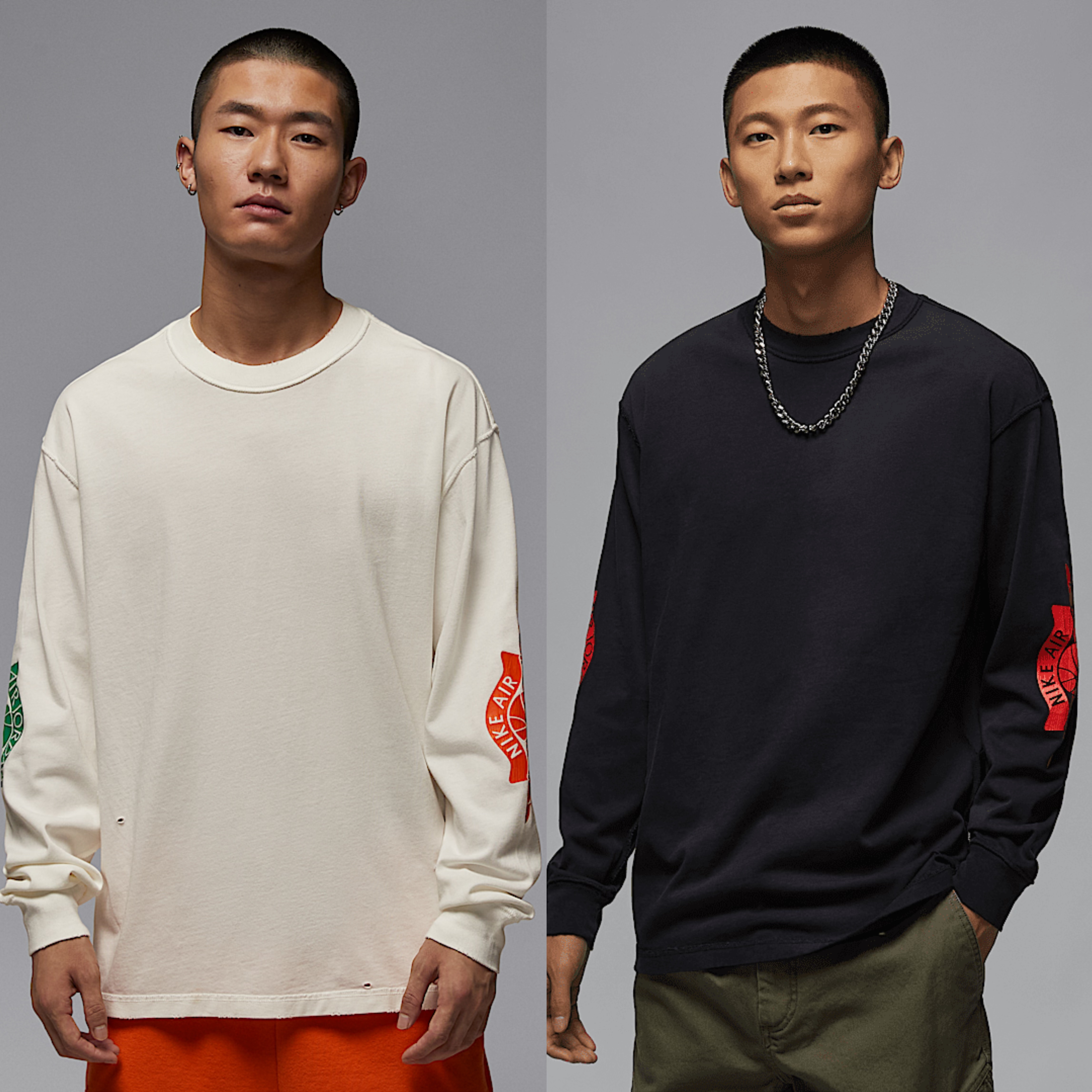 耐克Nike Jordan男子春秋水洗做旧印花透气休闲套头长袖T恤IB3135图片