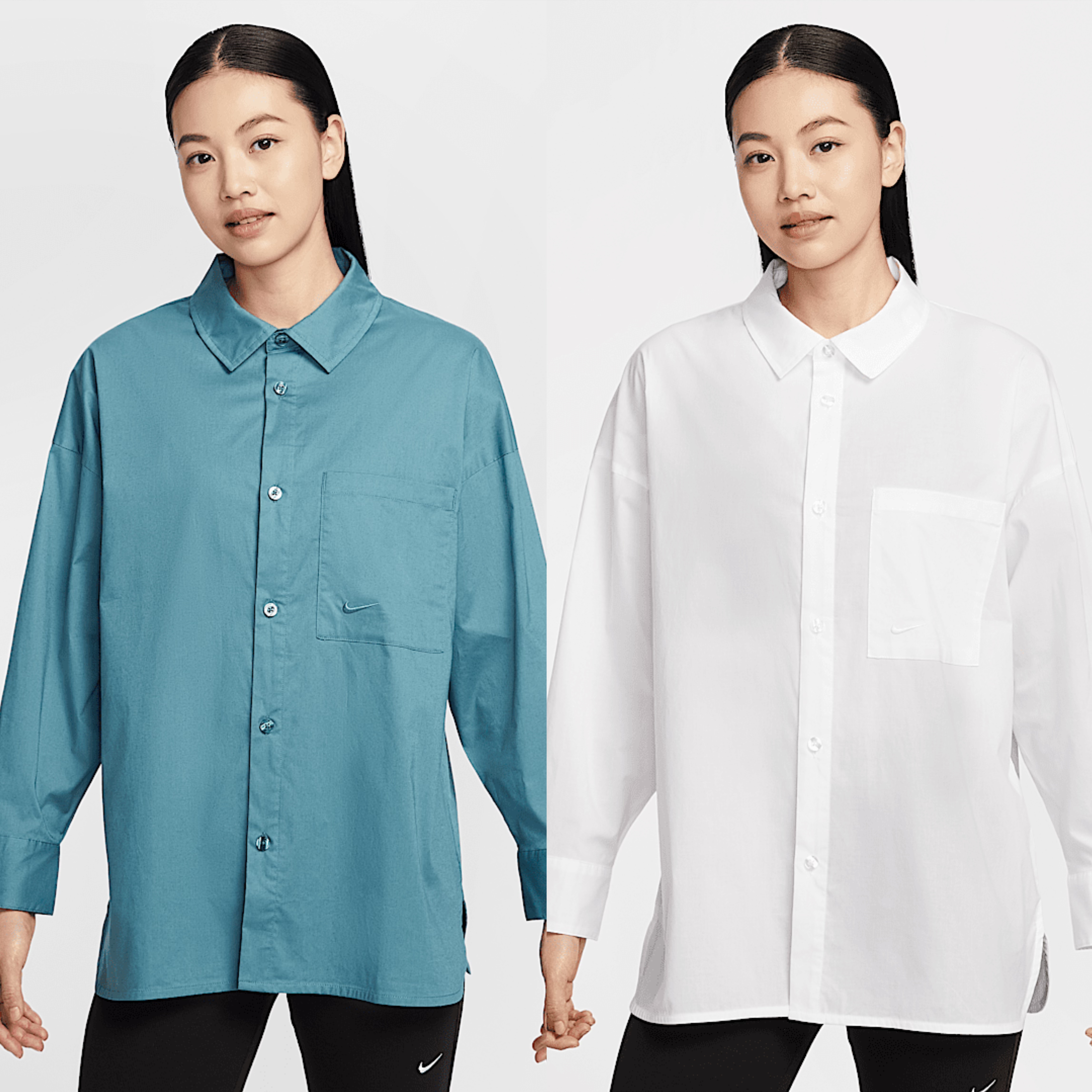 Nike/耐克正品春秋女士宽松长袖纽扣运动经典休闲衬衫HJ0716