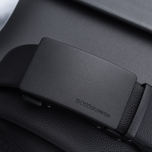 BOSSSUNWEN青年男士皮带真皮自动扣年轻人商务休闲裤带腰带礼盒装