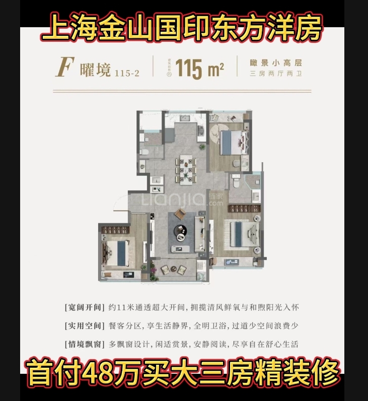 上海金山国印东方新房子洋房现房精装修地铁口学区房70年产权