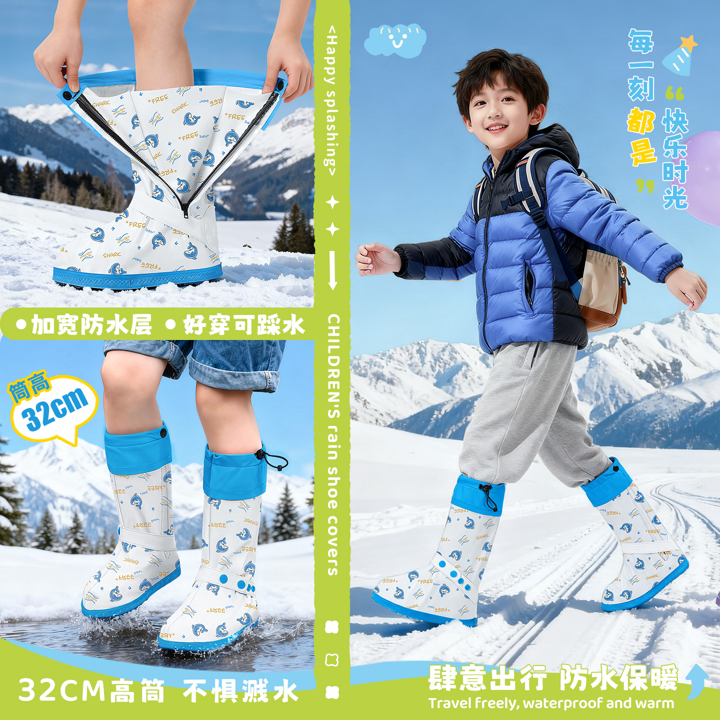 儿童鞋套【可踩水踩雪】上学推荐