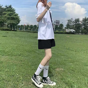 捡漏外贸黑色短裤女款夏季小个子a字高腰热裤休闲外穿新款夏