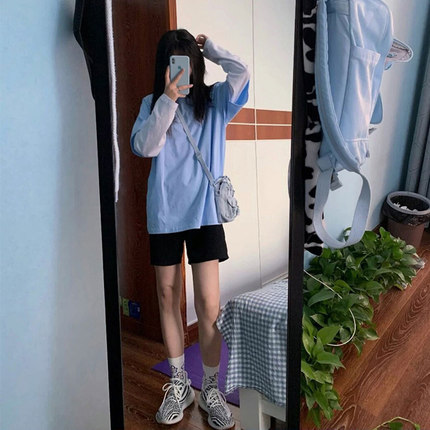 广州十三行爆款女装高端欧货美式运动短裤三分裤韩版宽松休闲裤子