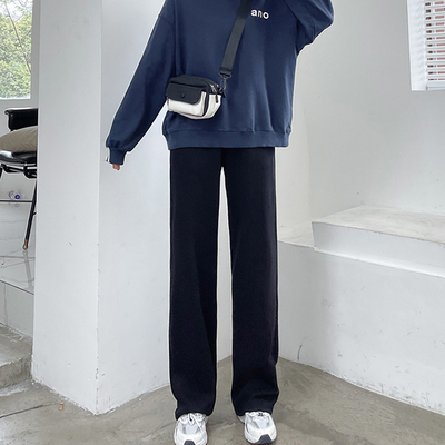 纯色棉阔腿裤男女士春夏季