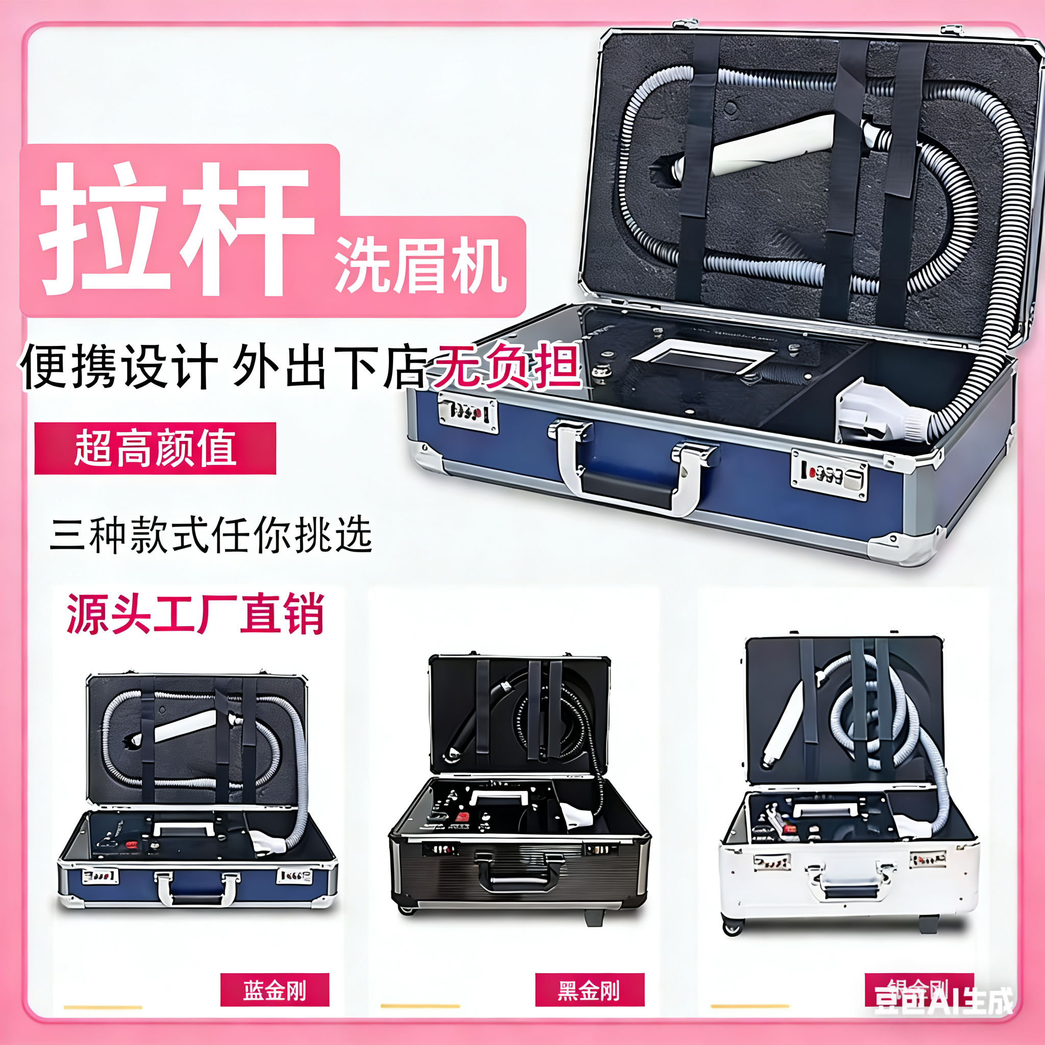 金刚款拉杆无创洗眉机皮秒激光洗纹身美容院专用工作室拉杆不加水
