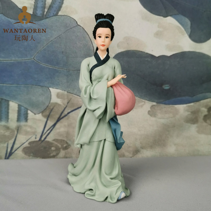 中国传统文化仕女孟姜女泥人泥塑捏面人纯手工制做特色人物收藏