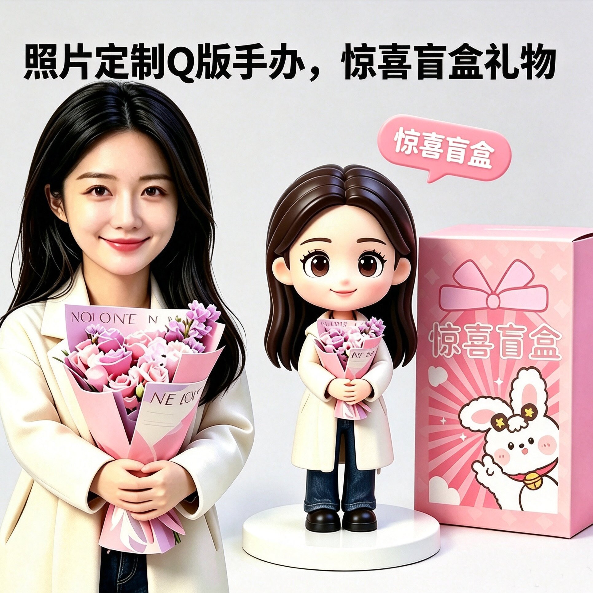 纯手工软陶人偶照片来图定制Q版3D人像手办盲盒定制惊喜生日礼物