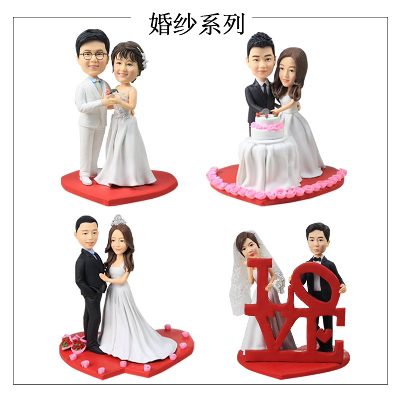 多种双人情侣婚纱——服装姿势参考 软陶人偶定制泥人真人定制