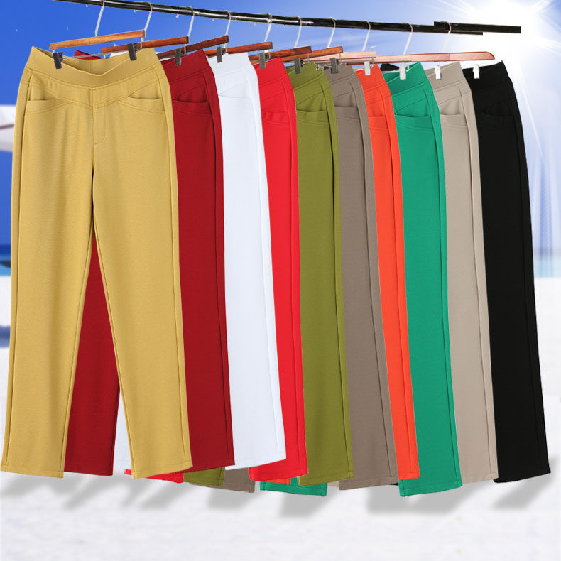 Spring and summer Mom outfit Elastic force Paige Straight pants Ninth pants Casual pants Middle and old age Elastic waist trousersin the Women's clothing/Boutique , Pants , Casual pants  category - from Buy2taobao.com to provide professional Taobao agent buy service
