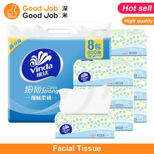 Vinda Napkin Paper Facial Tissue Disposable Napkin 3 Ply