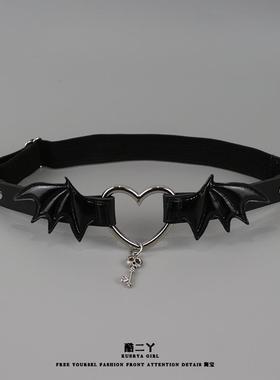 辣妹小恶魔翅膀腿环腿带朋克哥特腿链桃心jk大腿圈亚文化大腿配饰