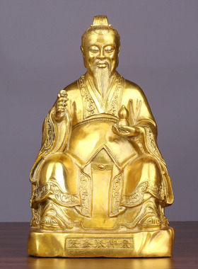 黄铜张仲景铜像名神医中医馆摆件