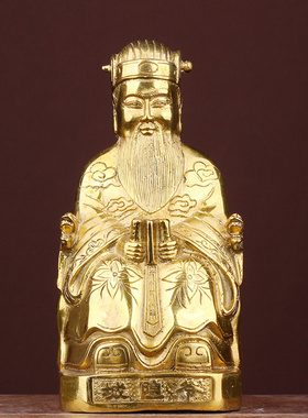 古韵之家黄铜城隍爷摆件